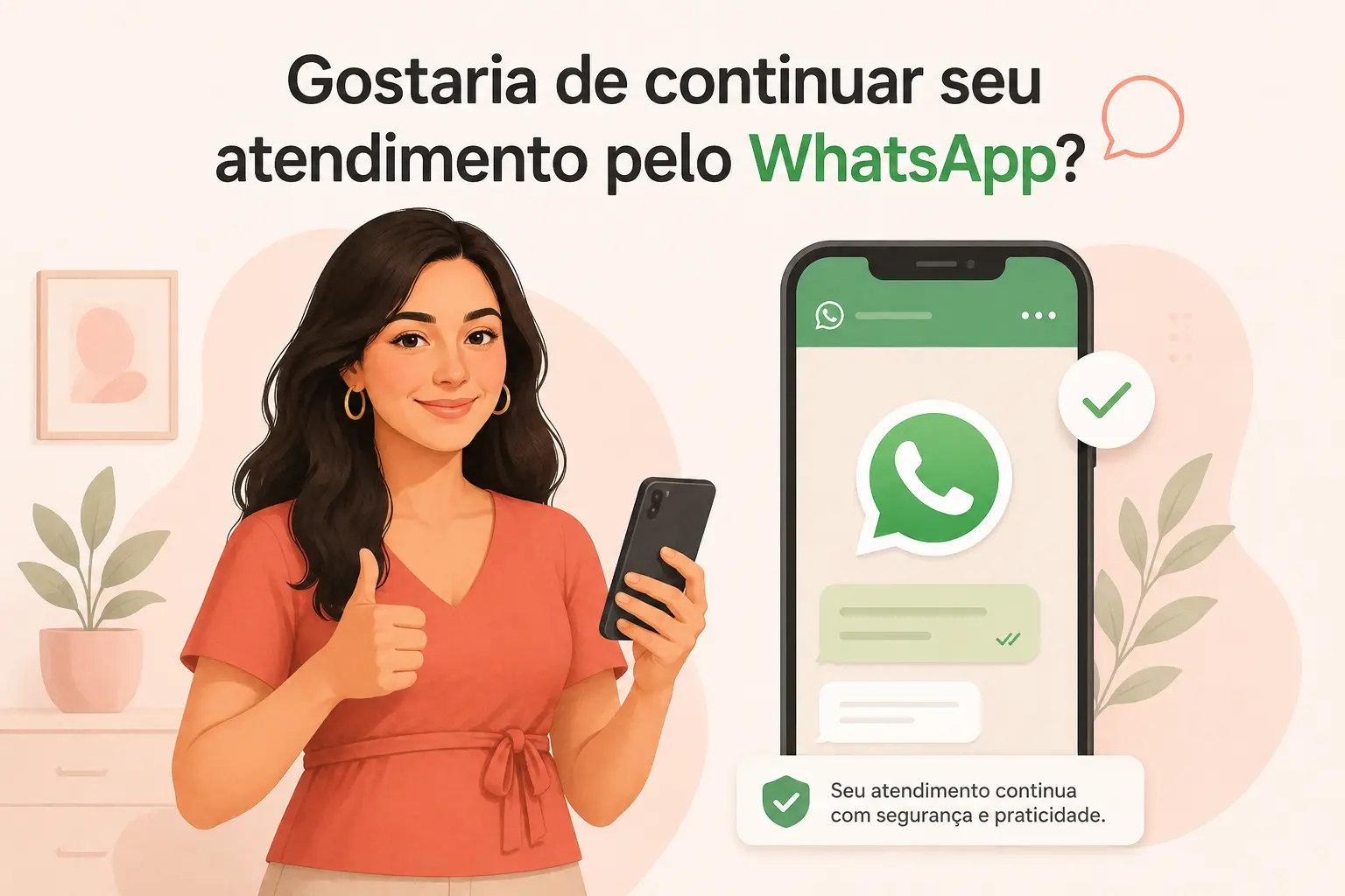 Continuar atendimento no WhatsApp